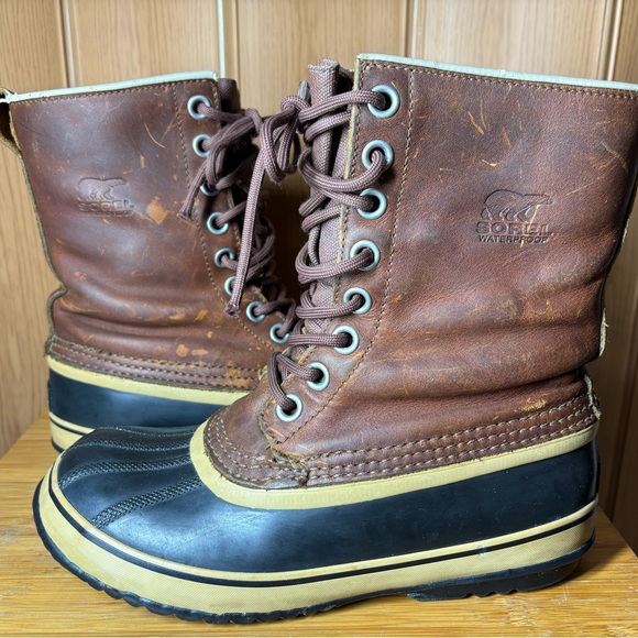 Sorel 1964 Womens Duck Brown Leather Waterproof Winter Snow Boots Sz 8 - Picture 4 of 11